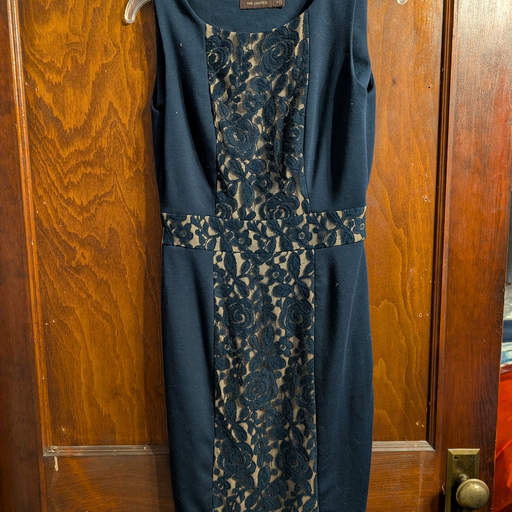 Elegant Black and Gold Lace Dress